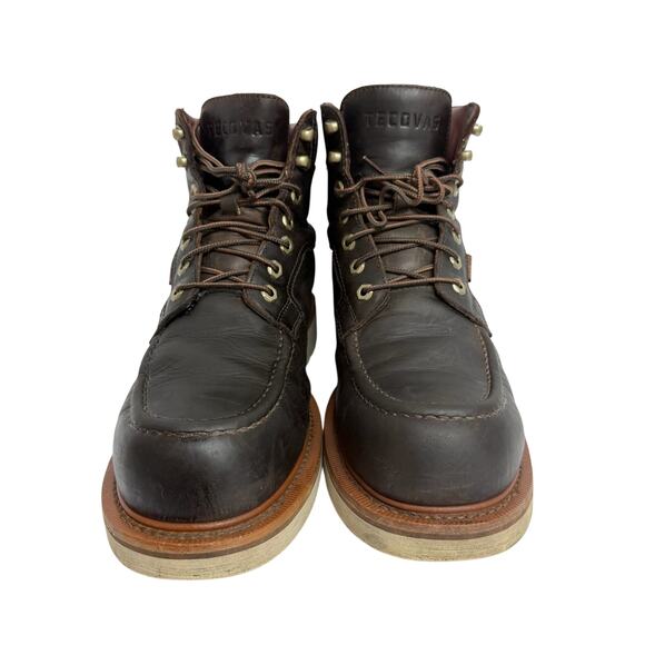 Tecovas Dark Brown Leather Moc Toe Work Boots main image 9